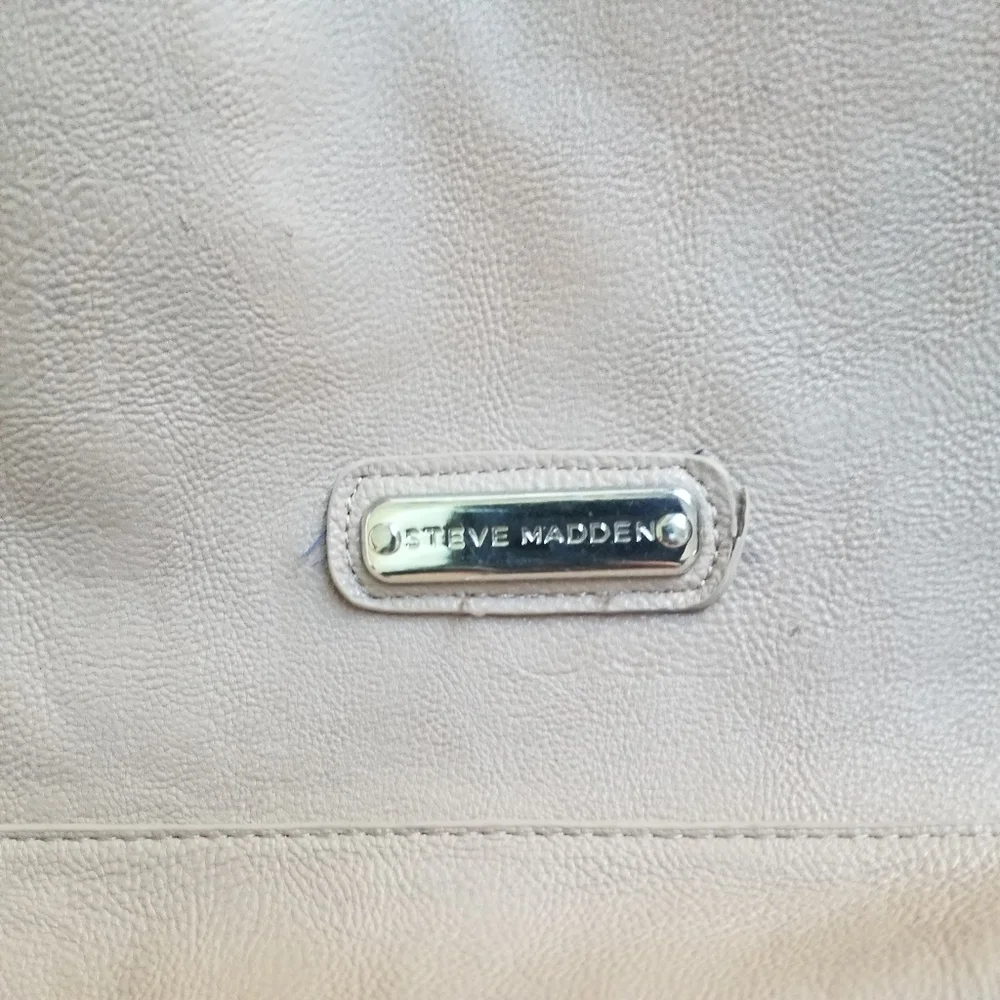 Steve Madden Beige Large Open Top Tote Bag Purse